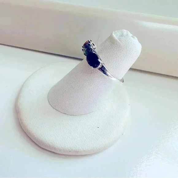 Sterling Silver Gemstone Ring Garnet/Citrine/Peridot - Picture 4 of 6